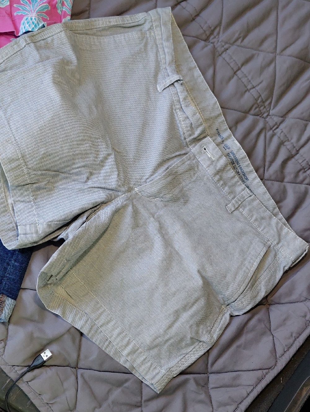 NWOT GAP Girlfriend Shorts - Light Blue & White Stripe